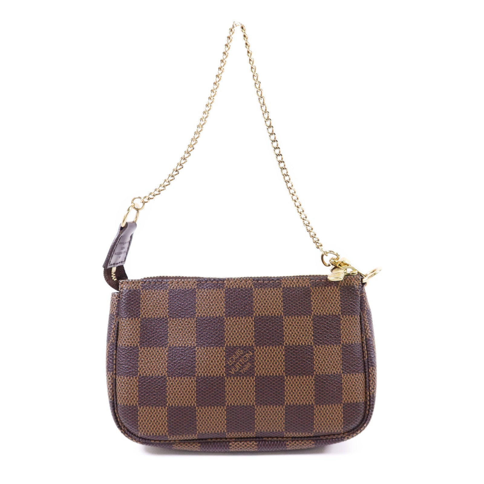 LOUIS VUITTON Damier Mini Pochette Accessoires金扣手挽袋