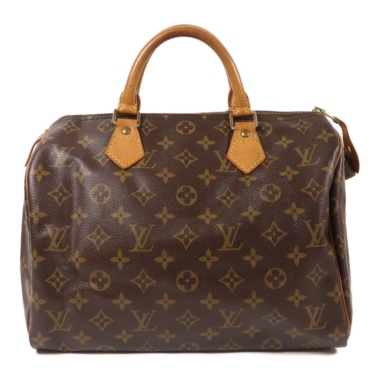 LOUIS VUITTON Monogram Speedy 30金扣手挽袋棕色