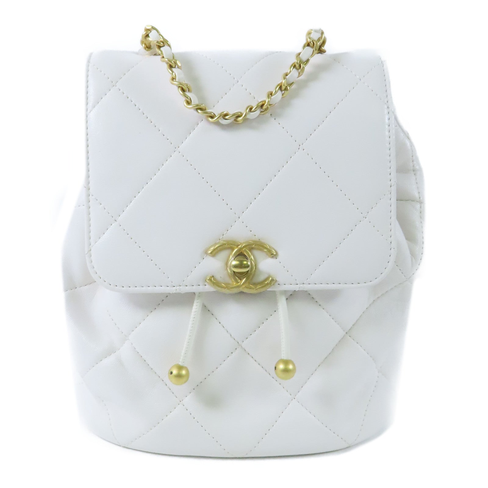 CHANEL 【激減優惠】羊皮皮革Ado Backpack金扣背包