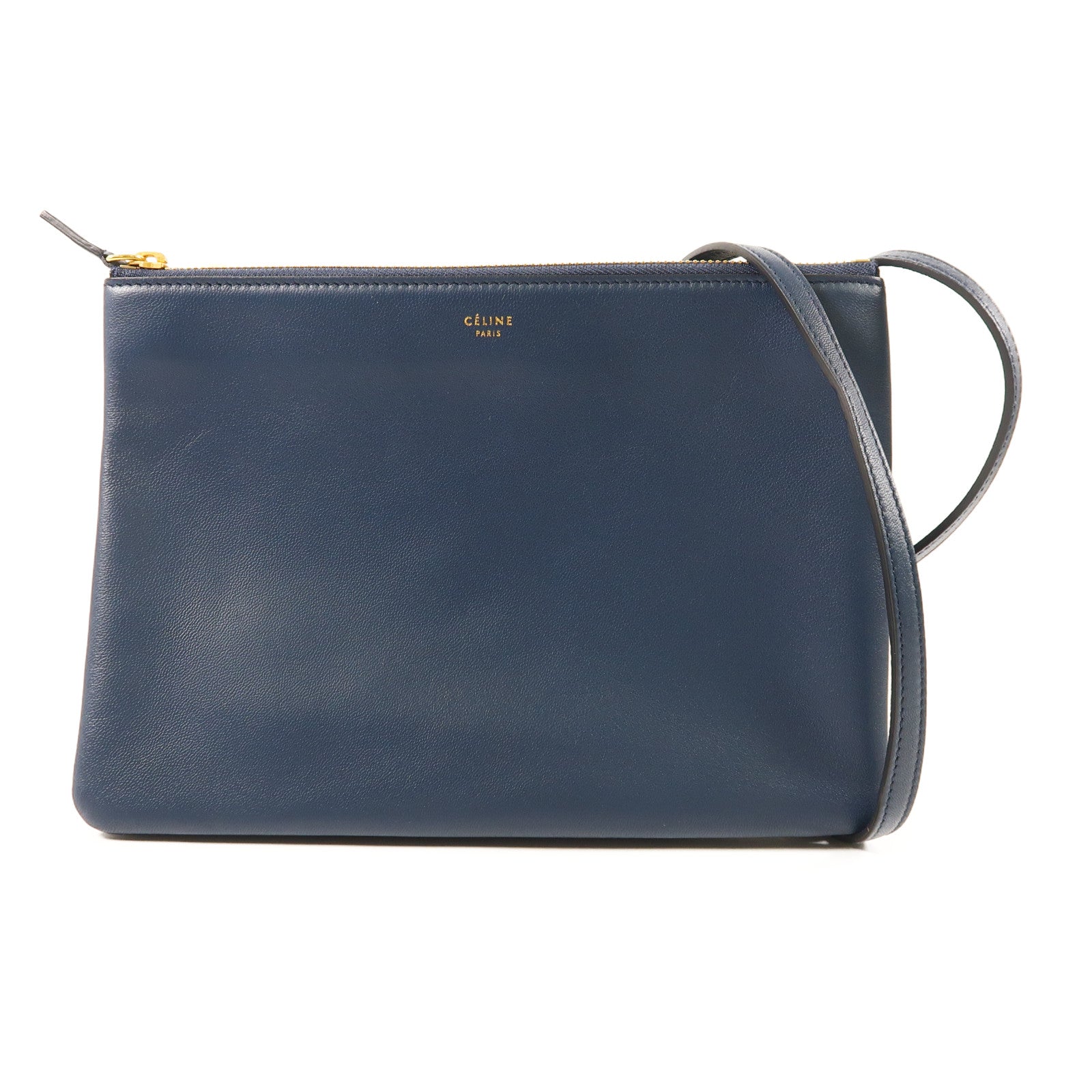 CELINE 羊皮皮革Trio金扣肩背袋