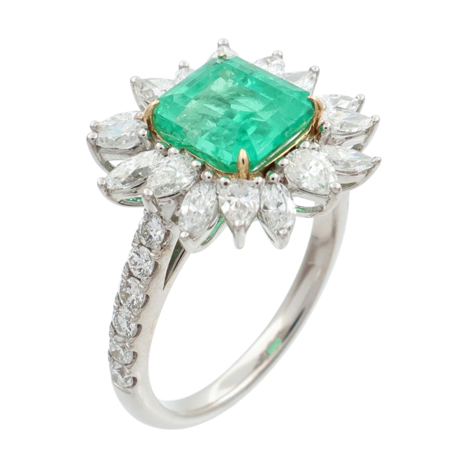 JEWELRY 18K白金/黃金/綠寶石Emerald鑽石戒指