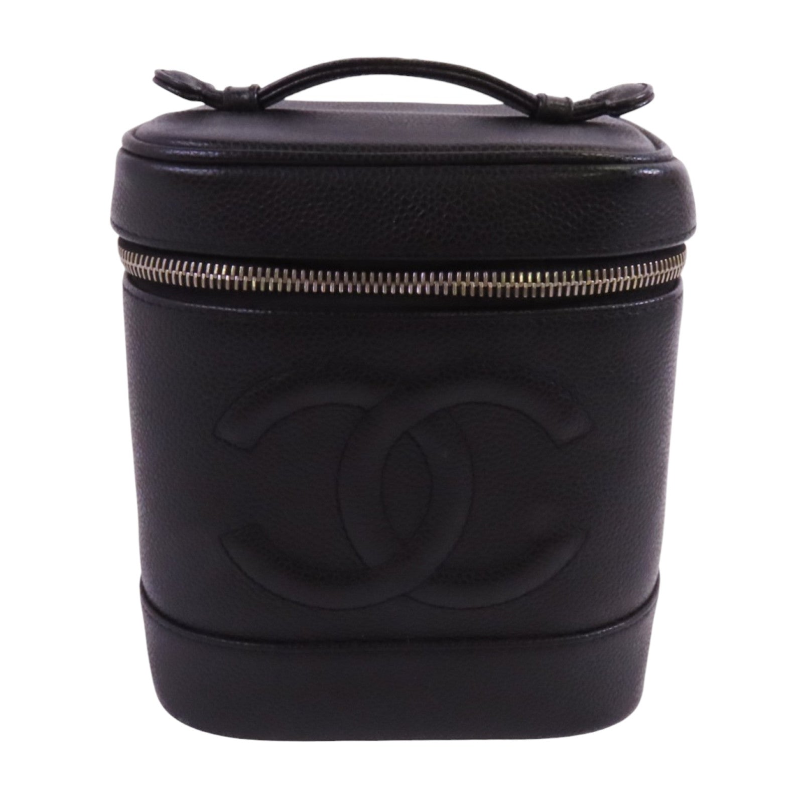 CHANEL 【激減優惠】牛皮皮革Vintage Vanity Case金扣手挽袋