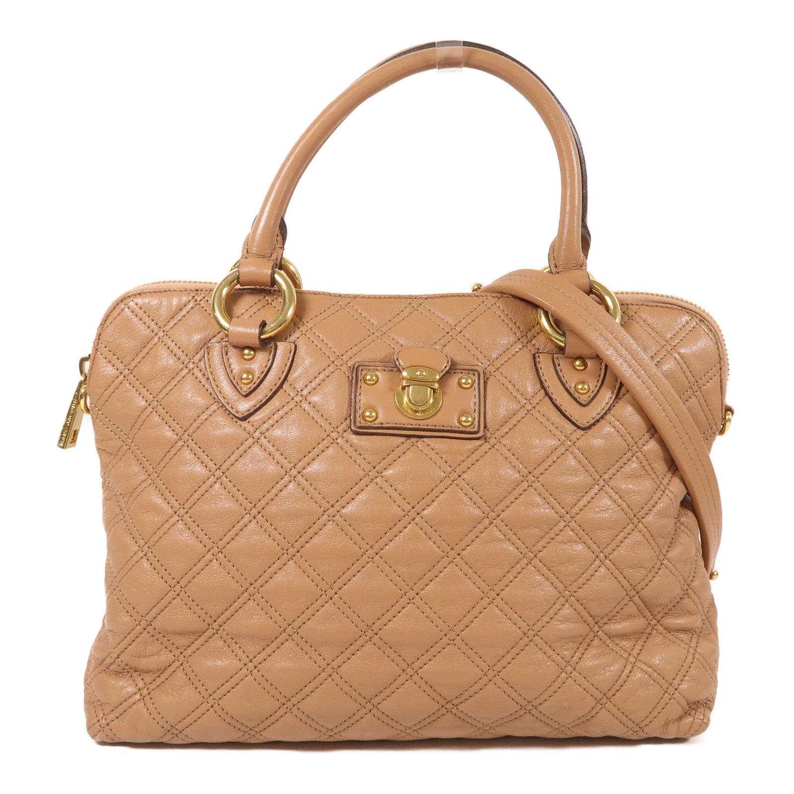 MARC JACOBS 牛皮皮革Shoulder Bag金扣手挽肩背兩用袋粉紅色