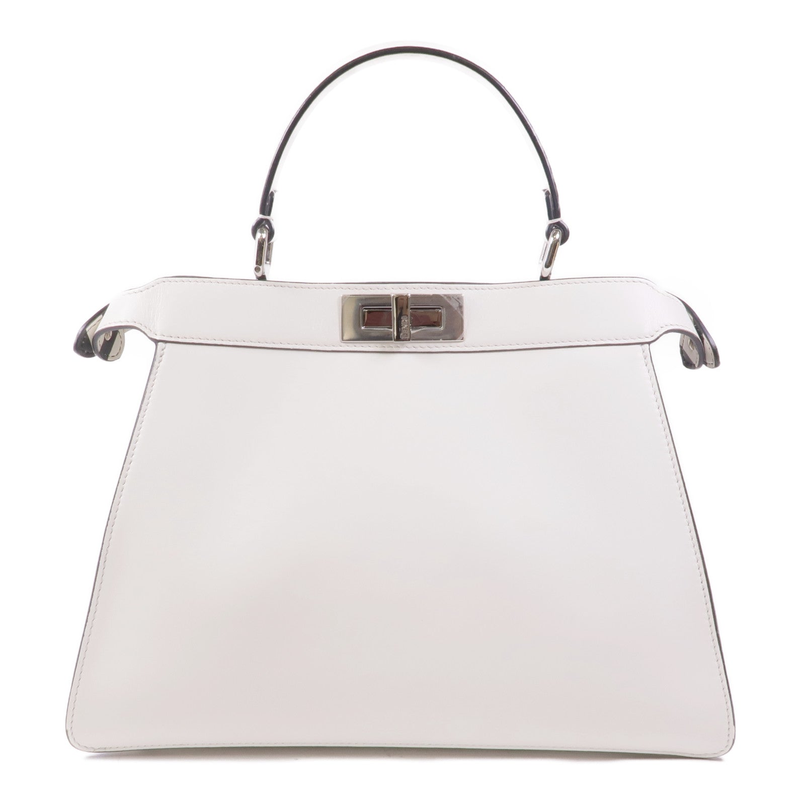 FENDI 牛皮皮革Peekaboo銀扣手挽肩背兩用袋