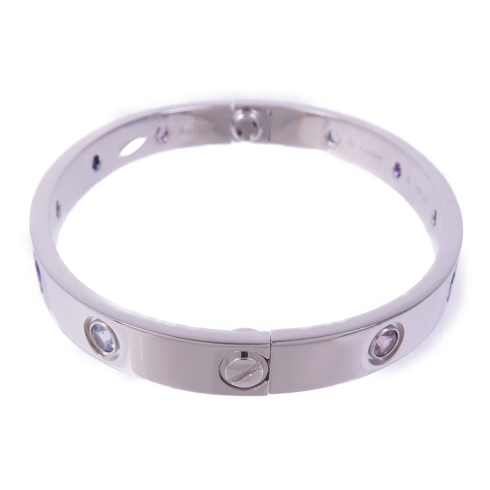 CARTIER 18K白金Love Bracelet Multi Gemstones多色寶石手鐲Cartier#16