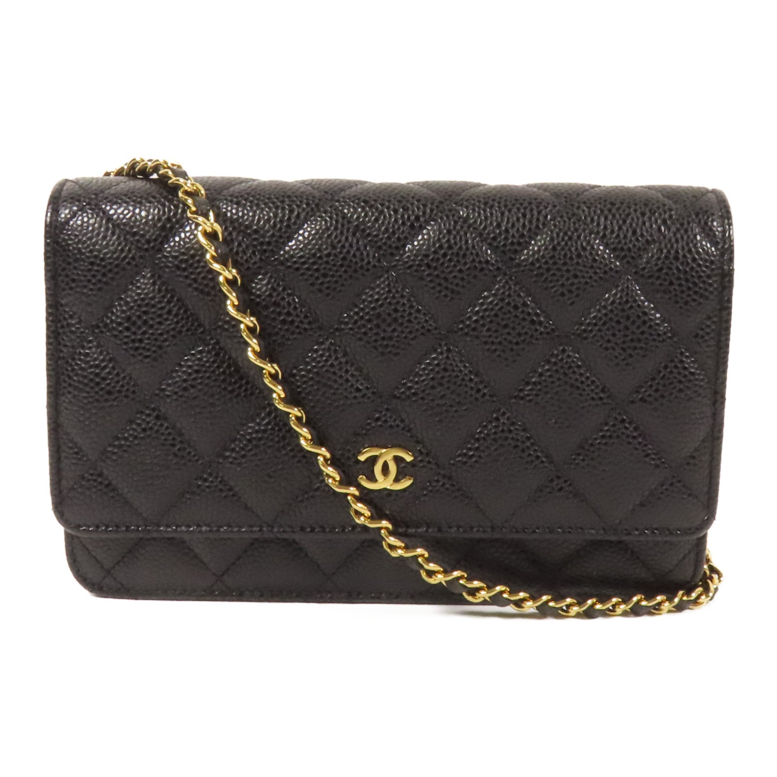 CHANEL 牛皮皮革WOC Wallet On Chain金扣鏈帶肩背袋