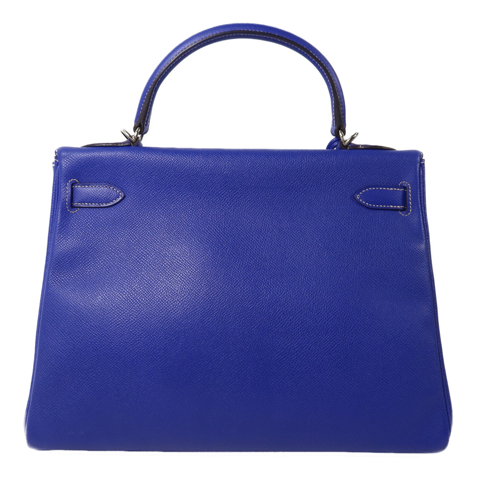 HERMES Epsom皮革Kelly 32手挽肩背兩用袋Bleu Electrique