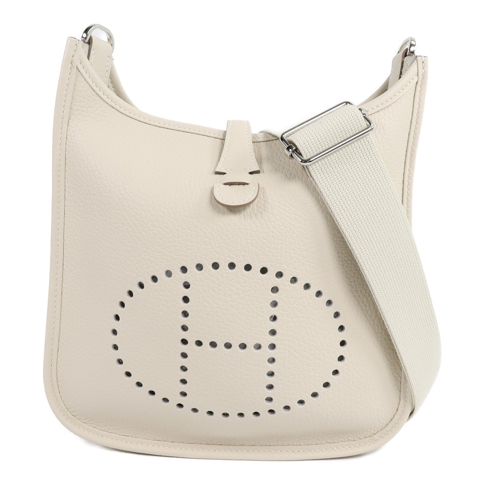 HERMES Clemence皮革Evelyne 23肩背袋Craie
