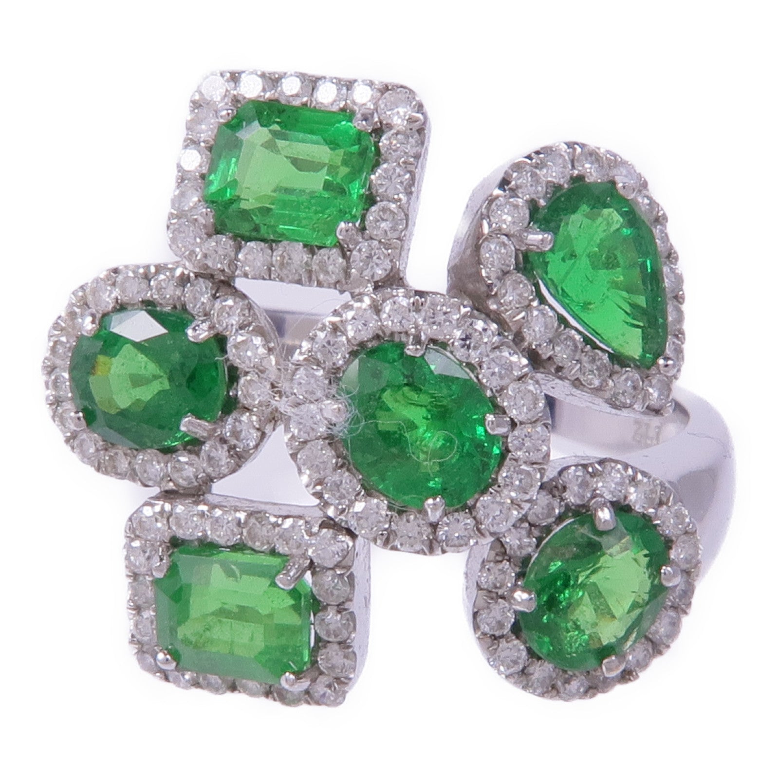 JEWELRY 14K白金Diamond Crystal Ring鑽石/水晶戒指US#7