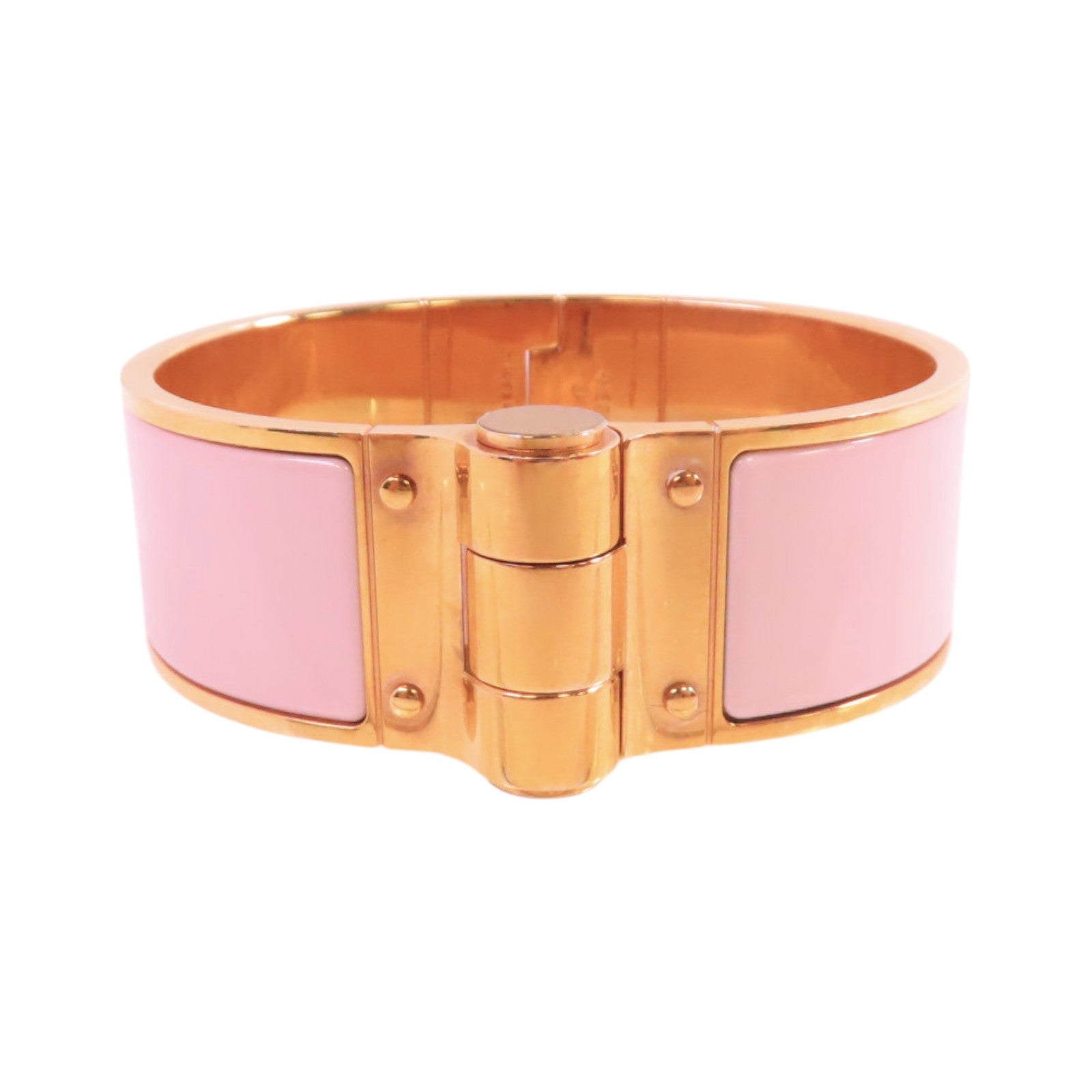 HERMES GHW Bracelet Bangle Metal Enamel