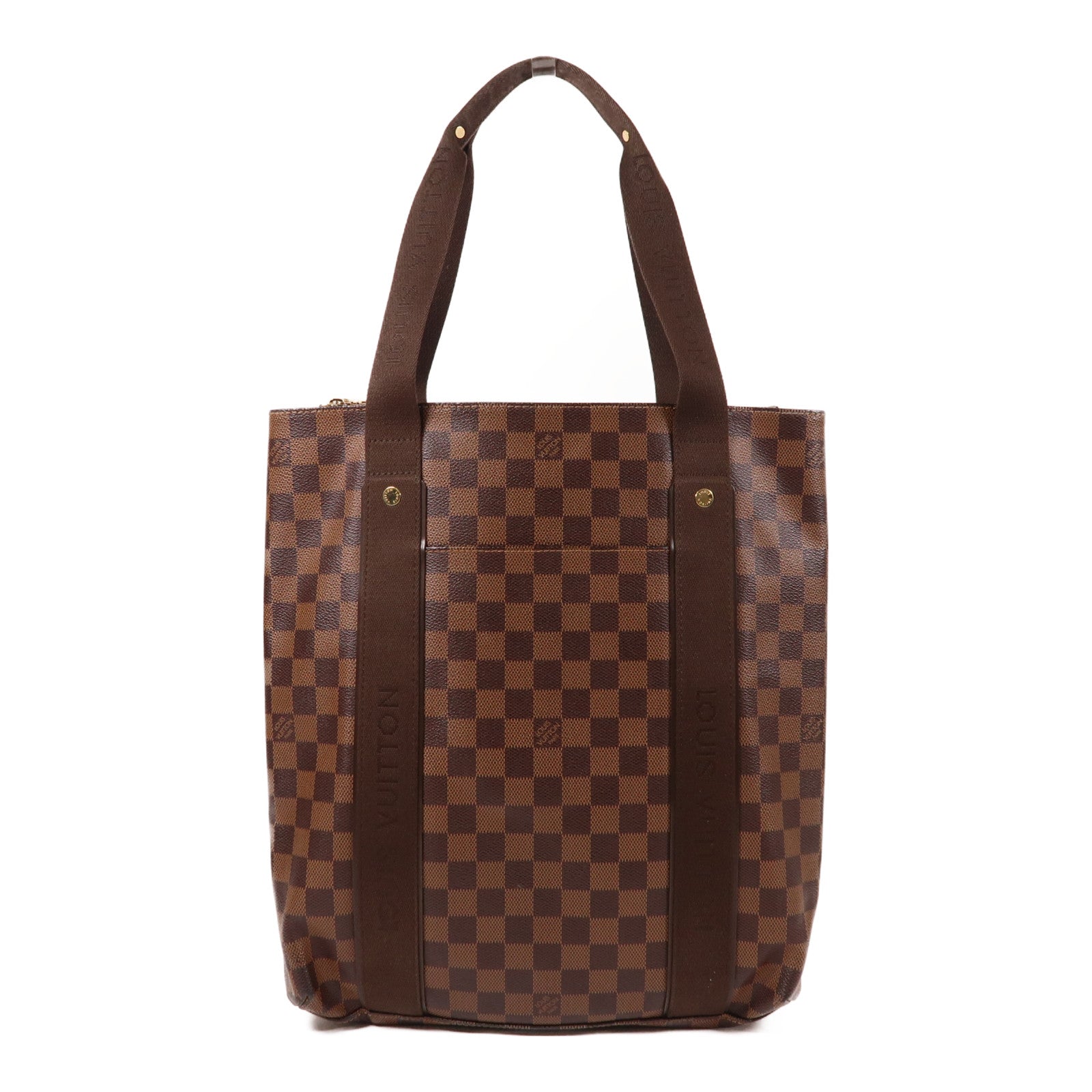 LOUIS VUITTON Damier Ebene Beaubourg金扣肩背袋棕色