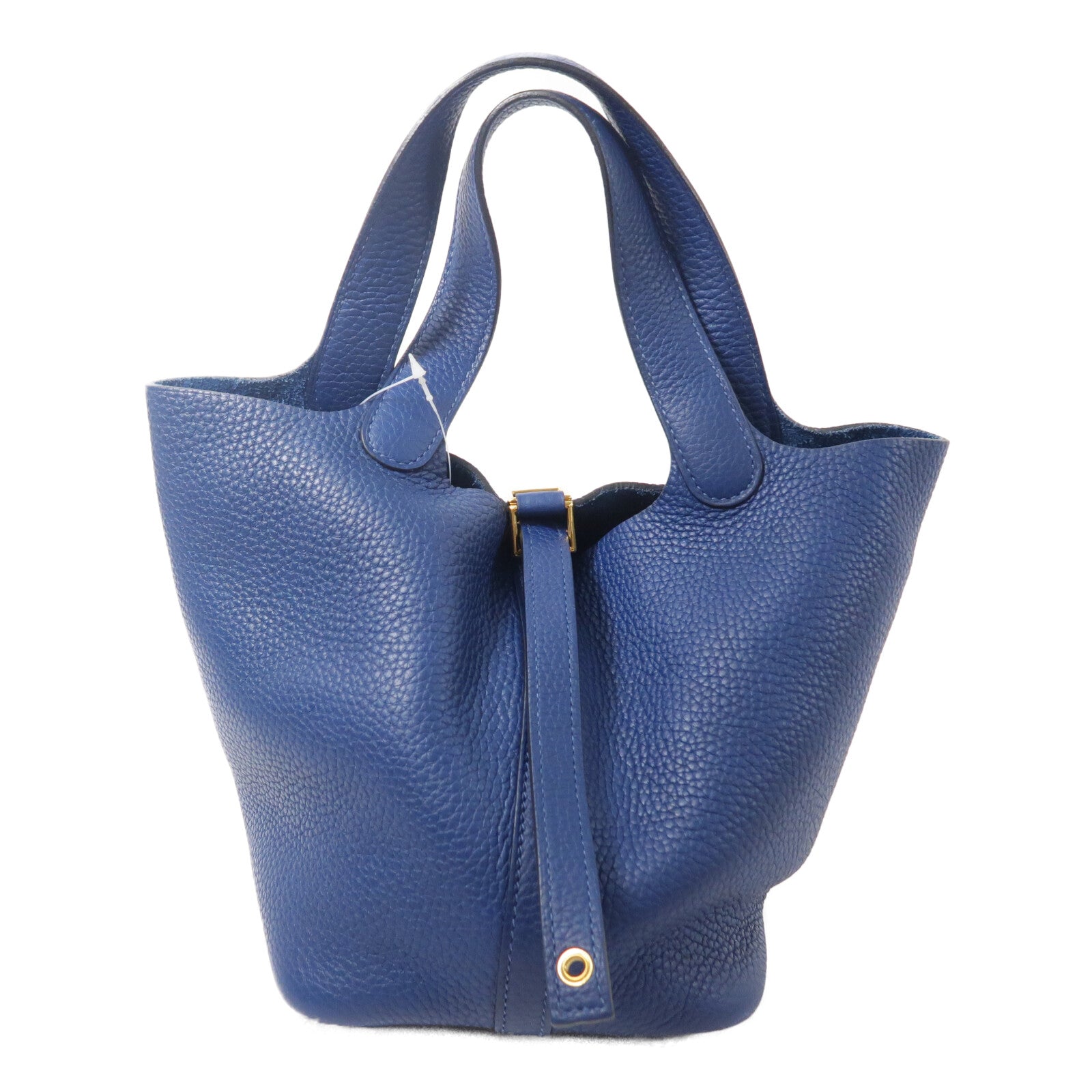 HERMES Clemence皮革Picotin PM手挽袋Deep Blue