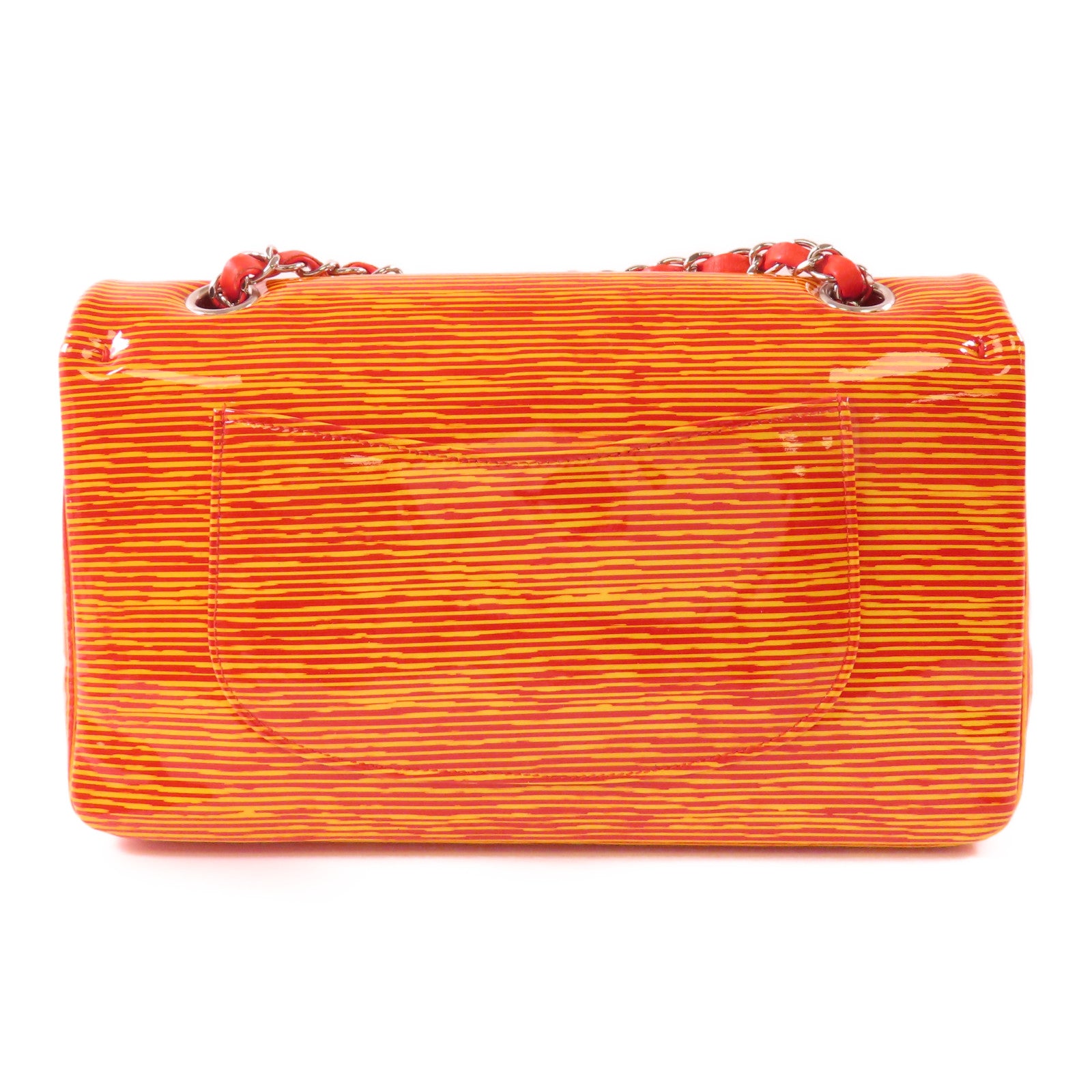 CHANEL 漆皮皮革Classic 25銀扣肩背袋