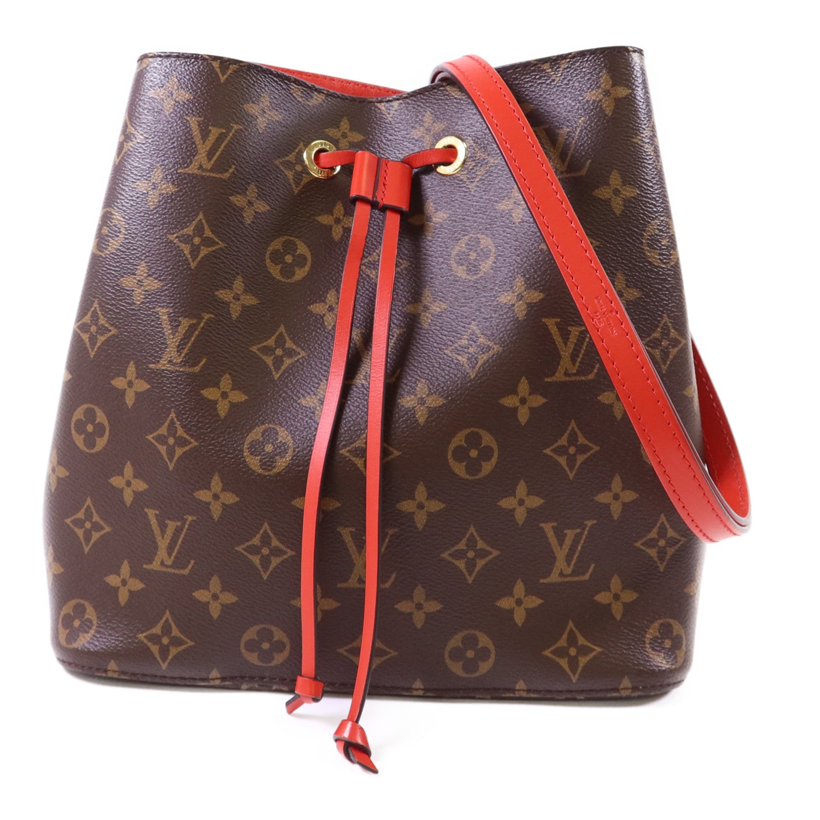 LOUIS VUITTON Monogram Neo Noe Bucket Bag金扣肩背袋Coquelicot