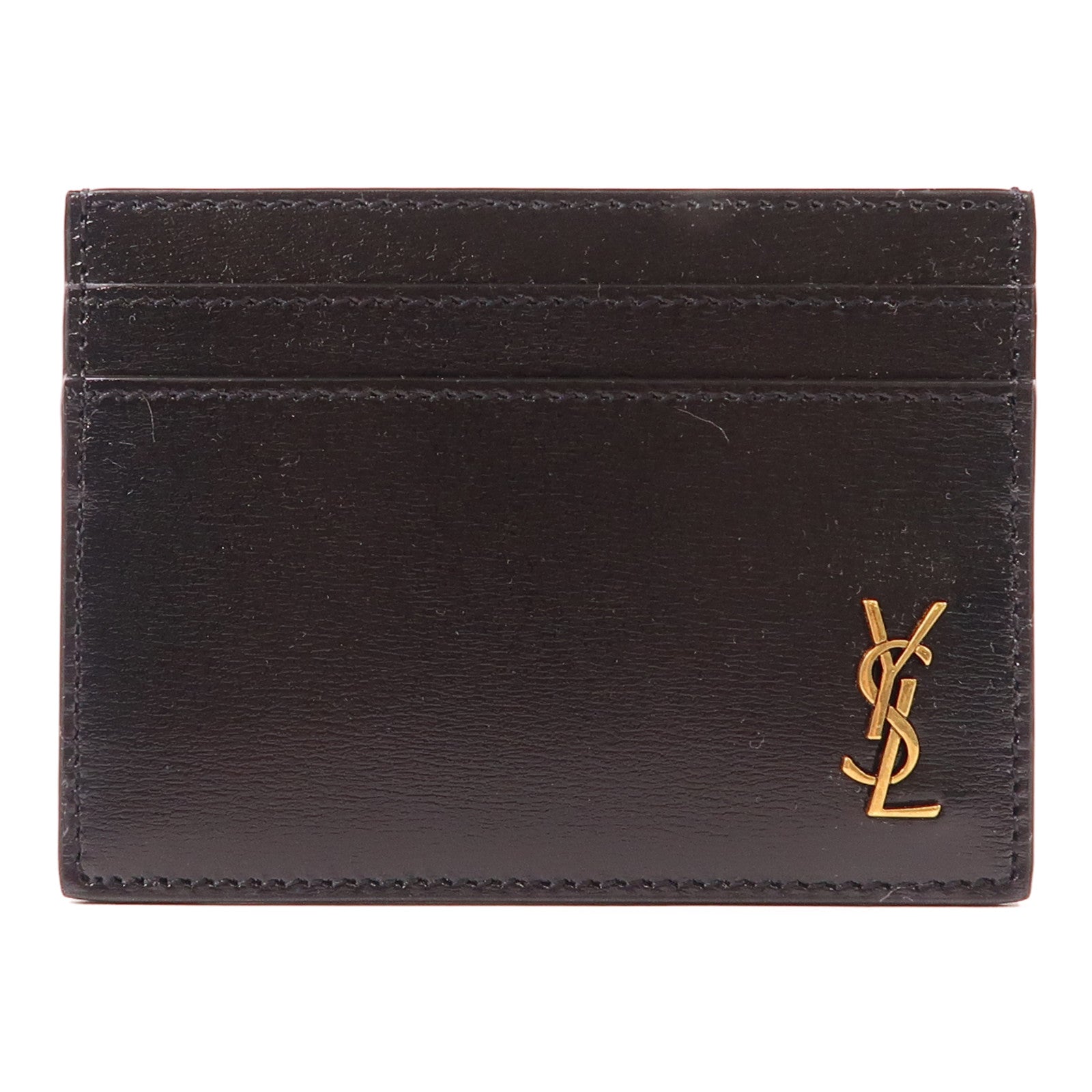SAINT LAURENT 牛皮皮革Tiny Cassandre Card Case金扣卡片套