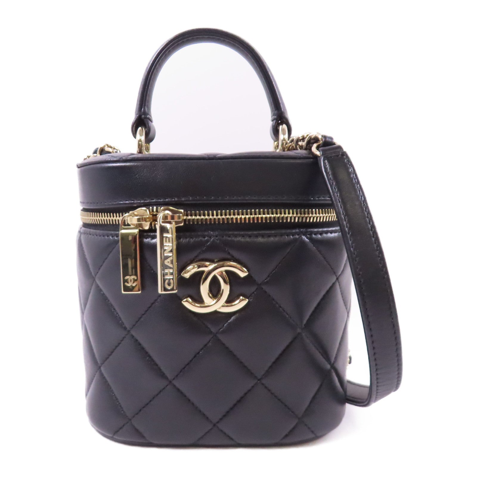 CHANEL 羊皮皮革Trendy CC Vanity Case金扣手挽肩背兩用袋