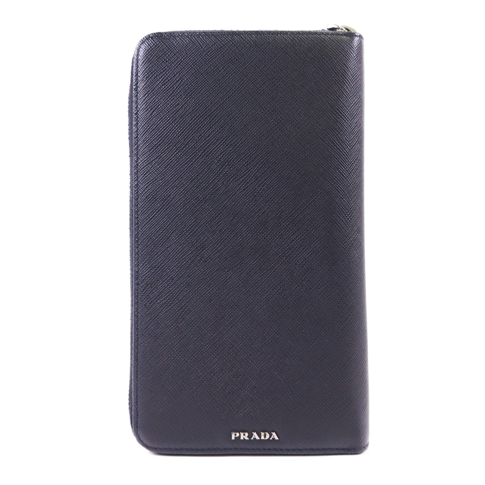 PRADA 牛皮皮革Long Zip Wallet銀扣長錢包