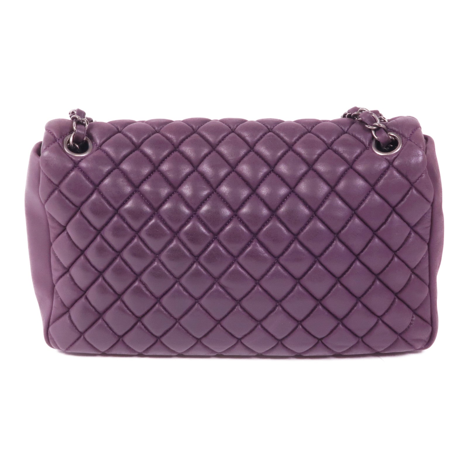 CHANEL 牛皮皮革Chain Shoulder銀扣鏈帶肩背袋