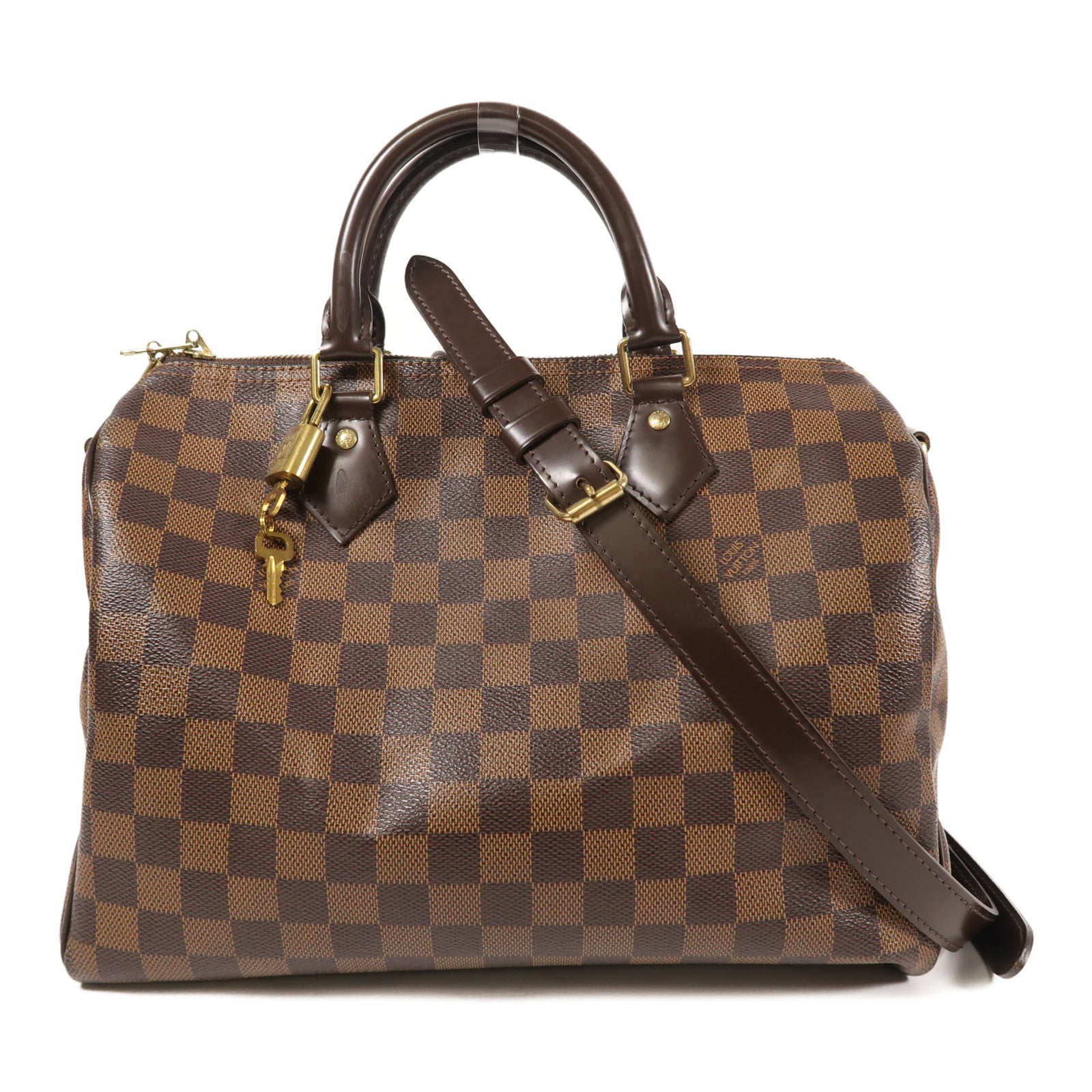 LOUIS VUITTON LV GHW Speedy Bandouliere 30 2way Shoulder Bag N41367 Damier Brown