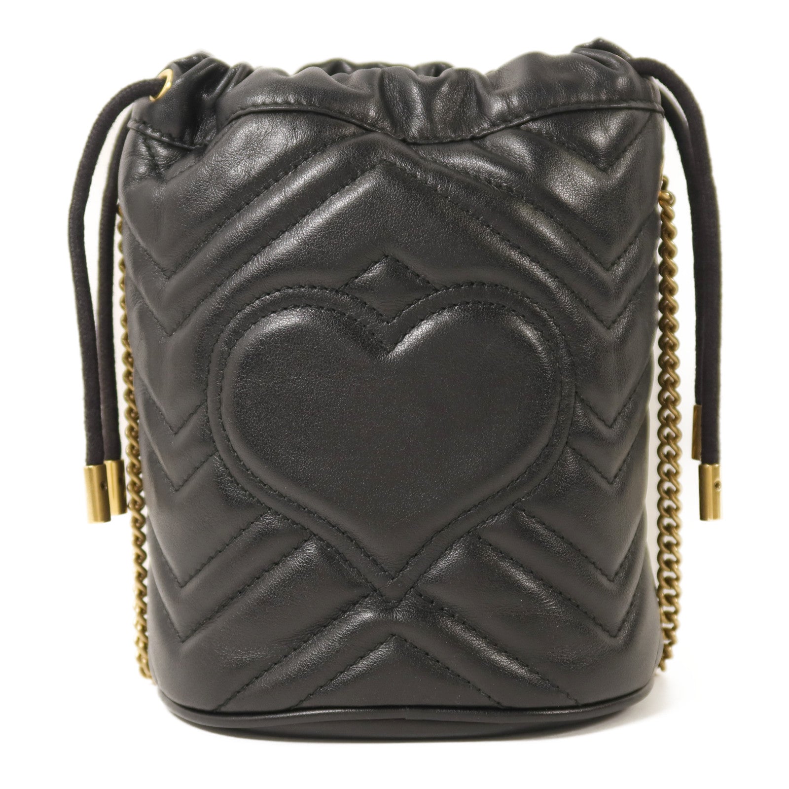 GUCCI 牛皮皮革GG Marmont Bucket金扣鏈帶肩背袋