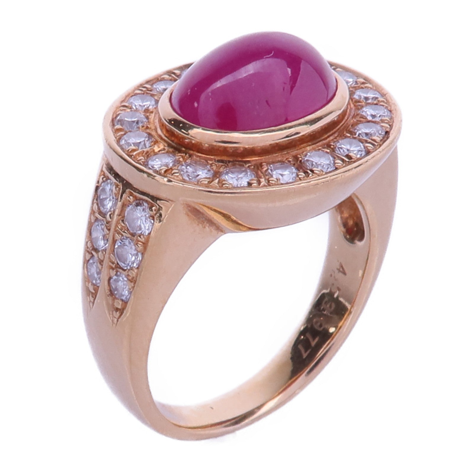 JEWELRY 18K黃金/紅寶石/鑽石Ruby Diamond Ring戒指US#5.75