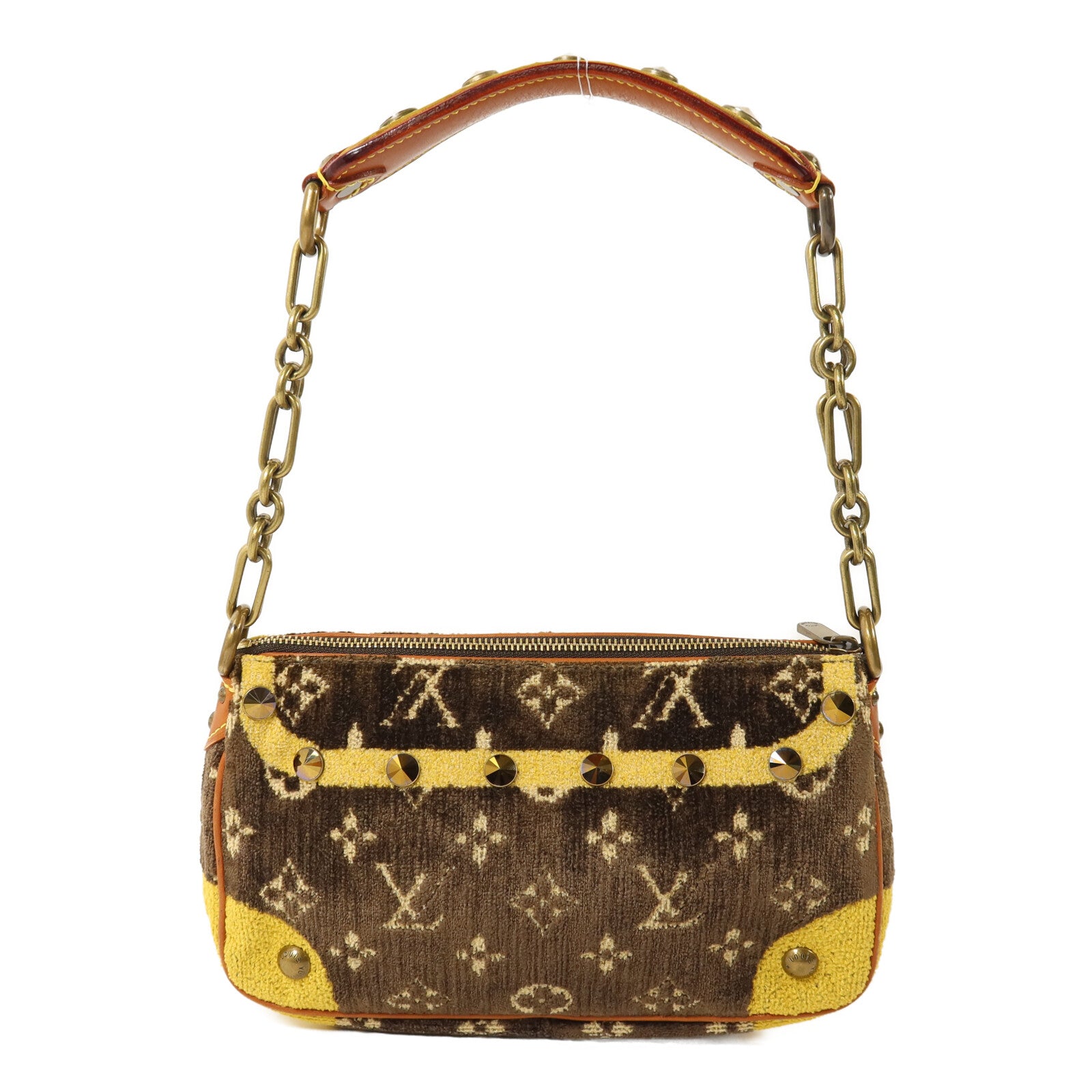 LOUIS VUITTON 牛皮皮革/絨布/鱷魚皮革L'oeil Pochette鏈帶肩背袋