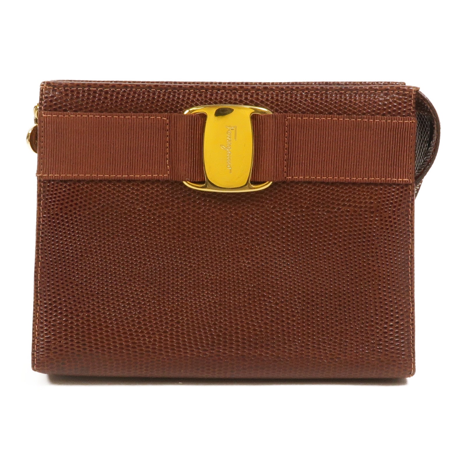 Salvatore Ferragamo 牛皮皮革Vera Ribbon Pouch手拿包