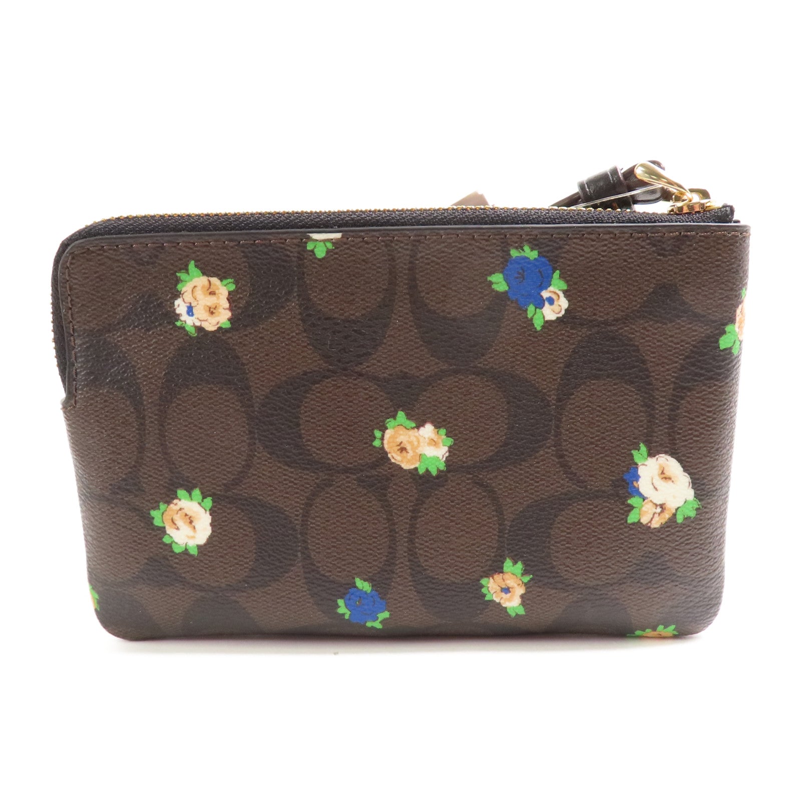 COACH 塗層帆布Pouch金扣手拿包