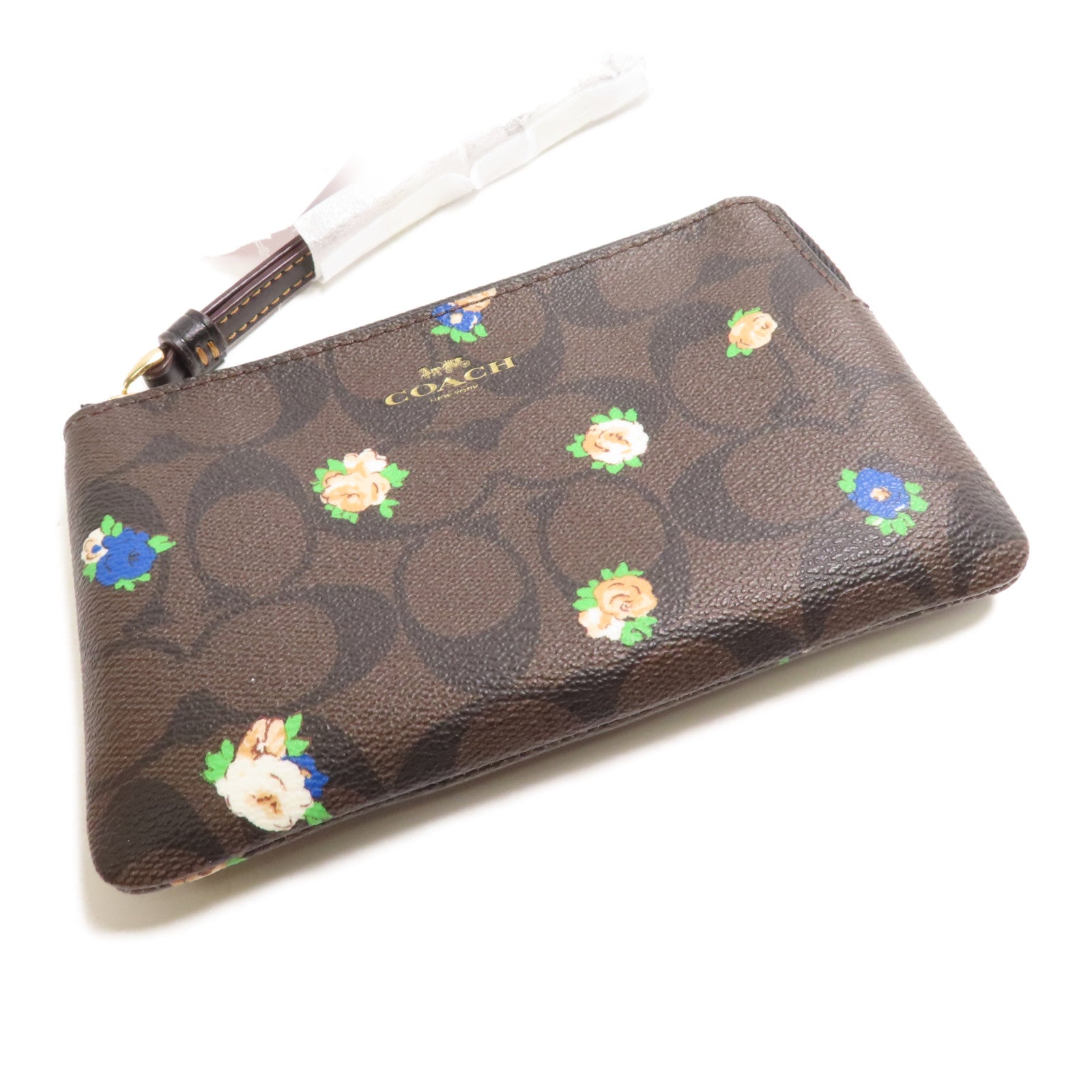 COACH 塗層帆布Pouch金扣手拿包