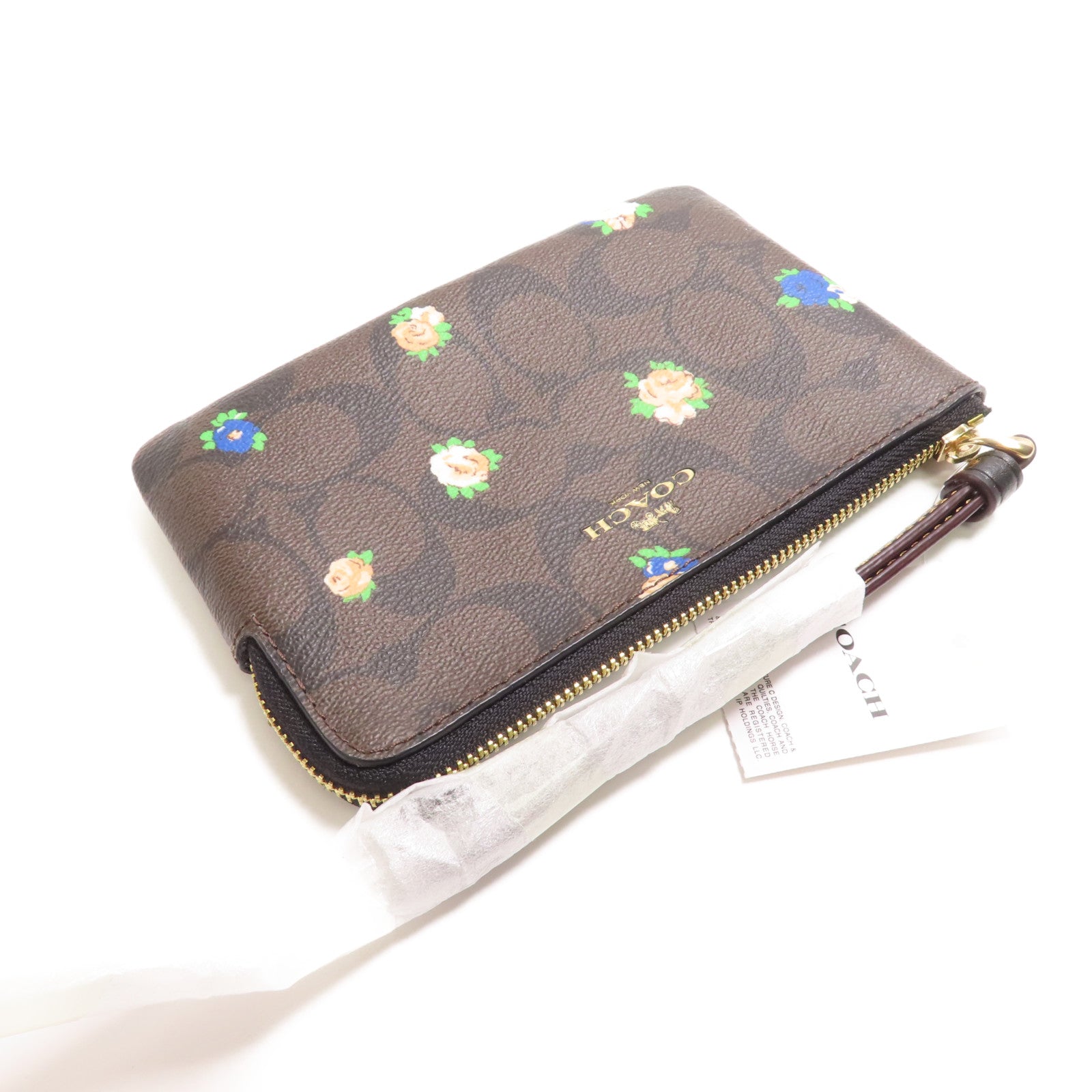 COACH 塗層帆布Pouch金扣手拿包