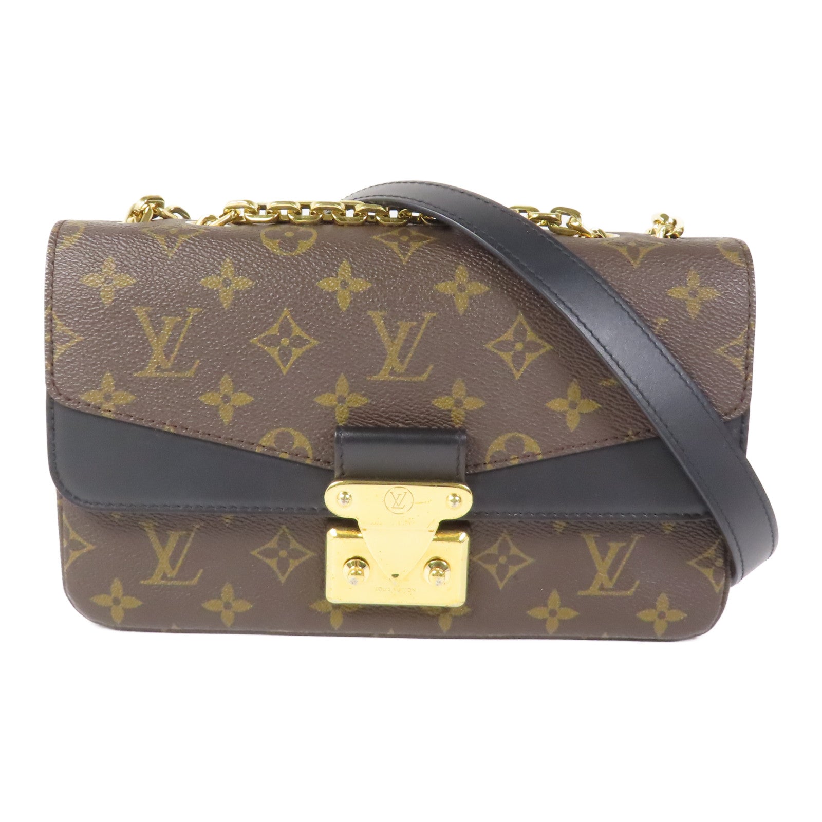LOUIS VUITTON Monogram Marceau金扣肩背袋棕色