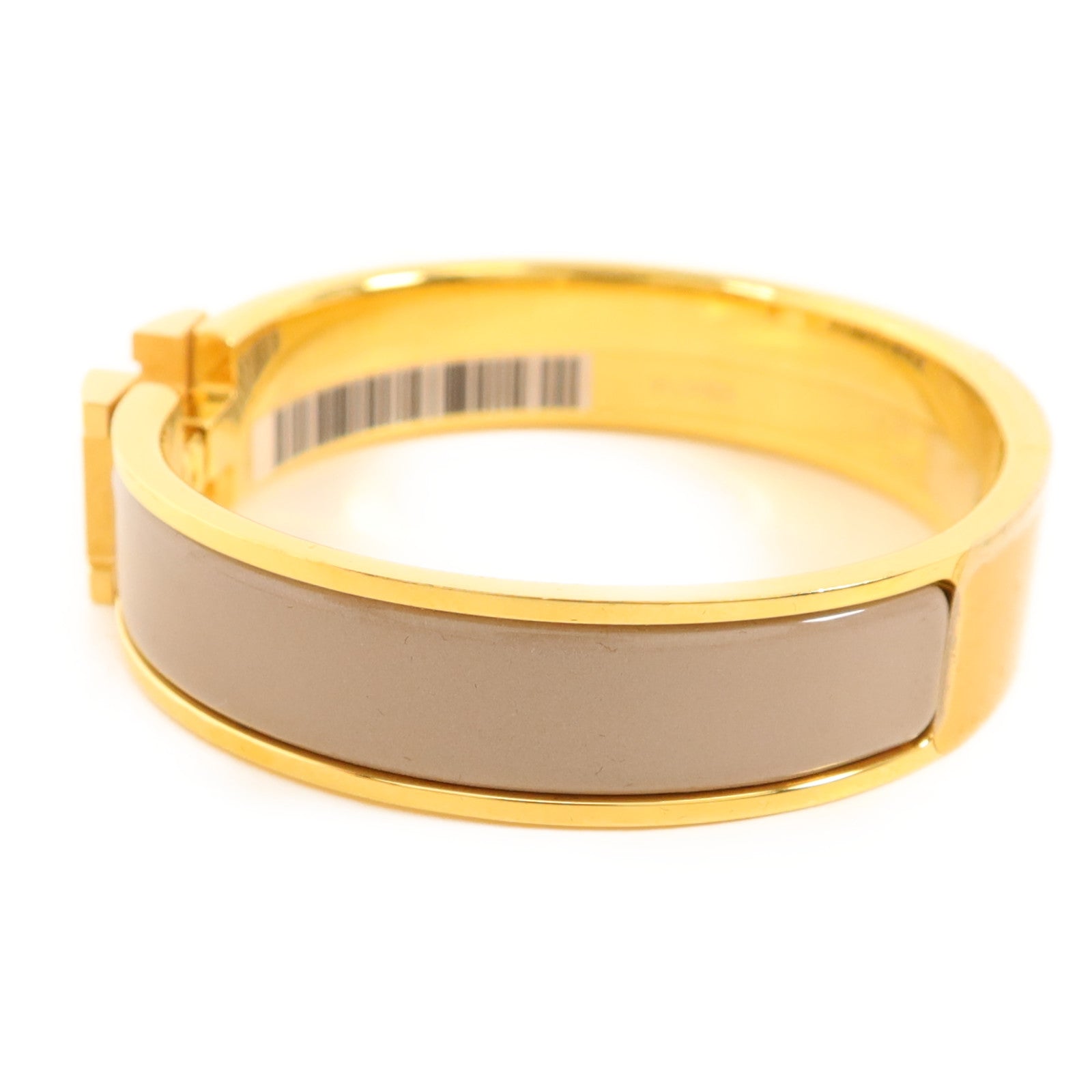 HERMES 金屬Clic H金扣手鐲Marron Glace