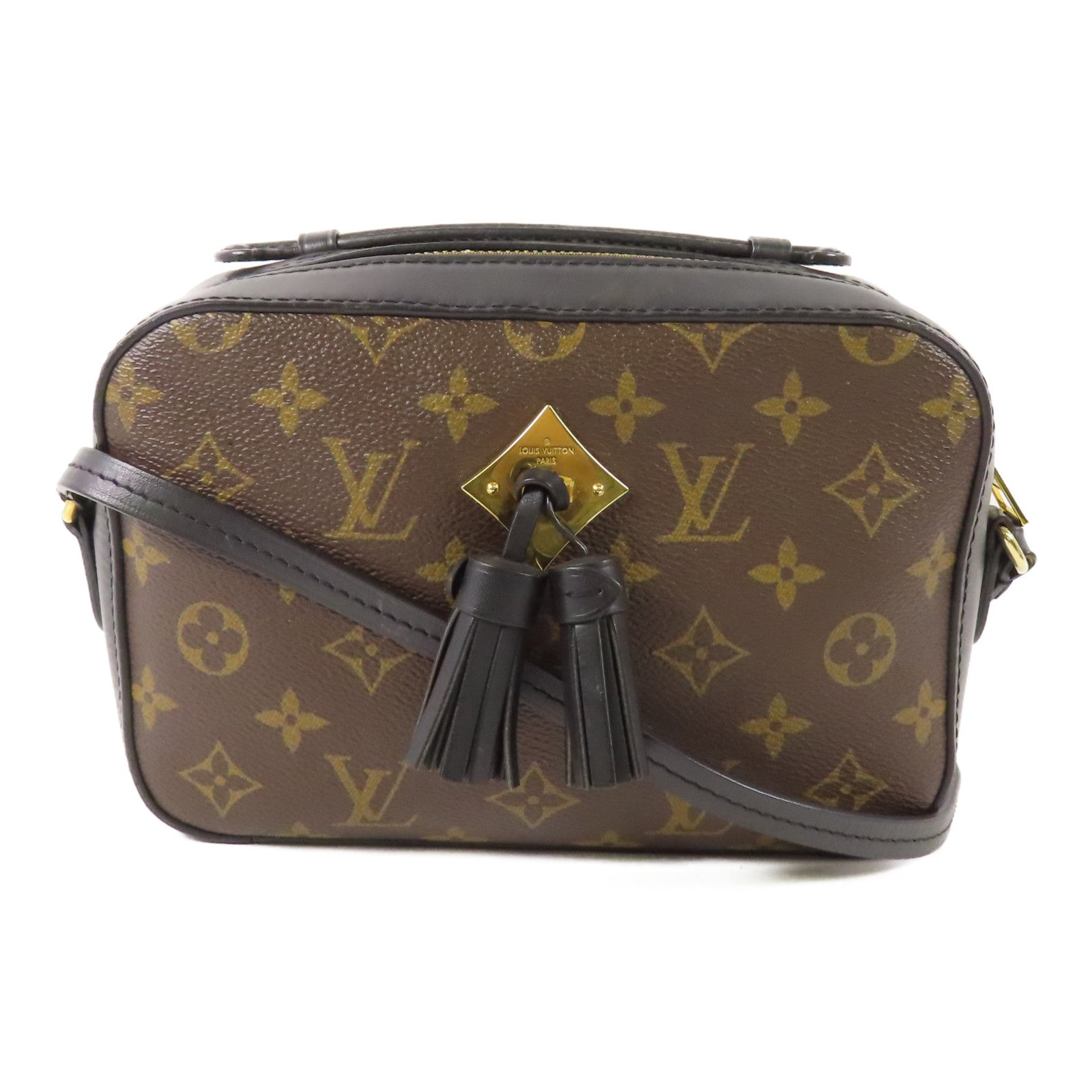 LOUIS VUITTON LV GHW Saintonge Shoulder Bag M43555 Monogram Brown/Black