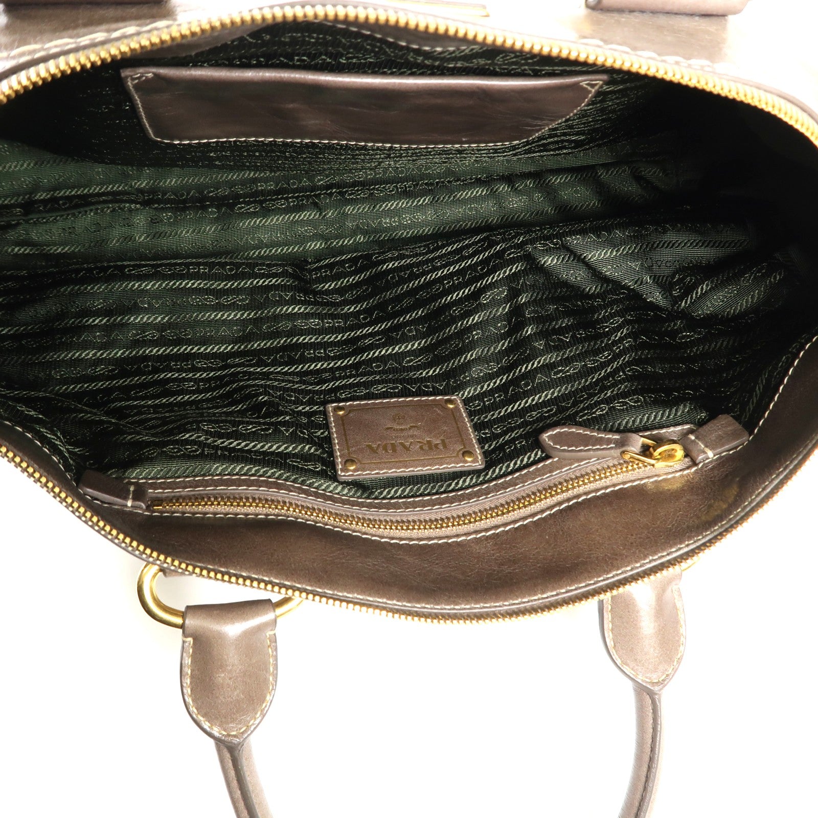 PRADA 牛皮皮革2 Way Shoulder Bag金扣手挽肩背兩用袋