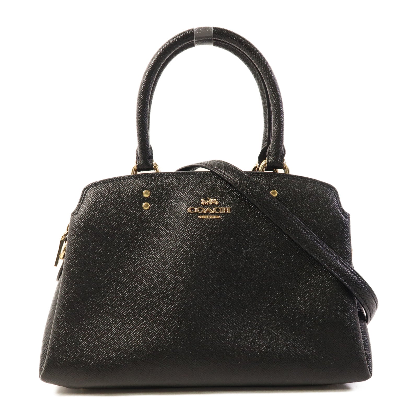 COACH 牛皮皮革Mini Lillie Carryall金扣手挽肩背兩用袋