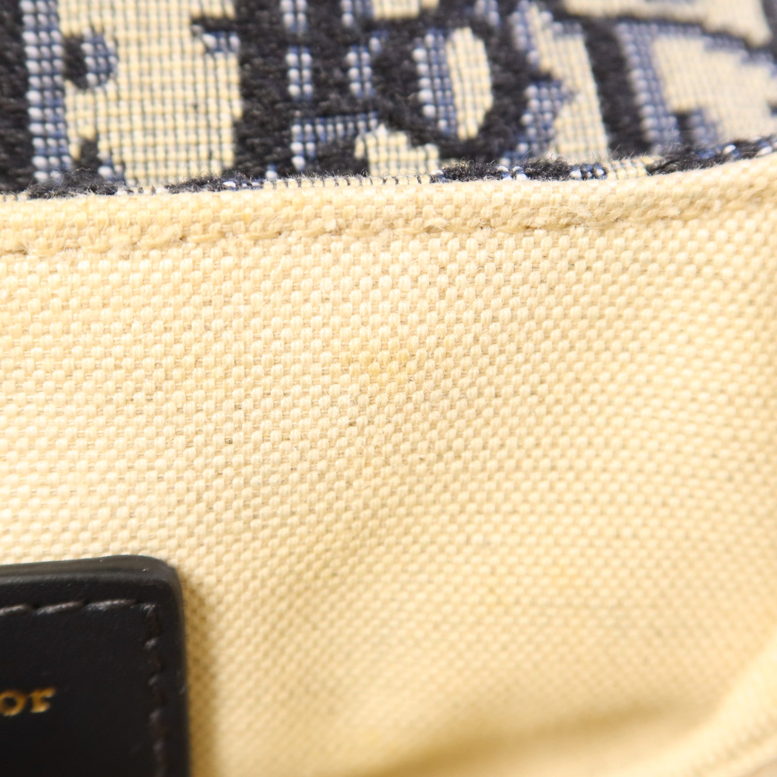 Dior 帆布Mini Saddle金扣手挽袋