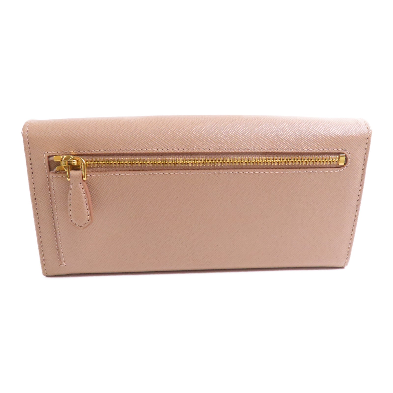 PRADA GHW Long Wallet 1M1132 Saffiano Leather Pink Cammeo