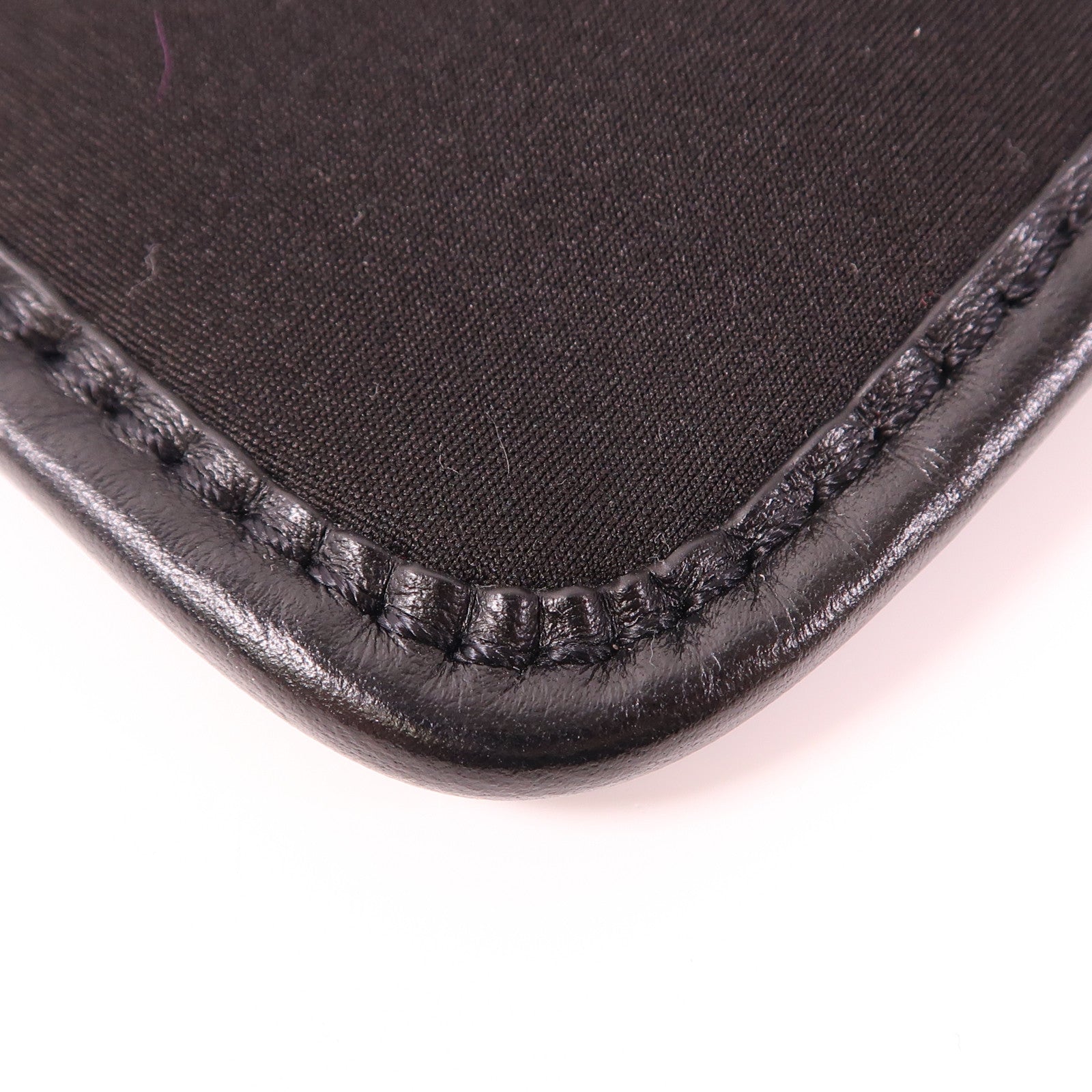 MOSCHINO Canvas Clutch Silver Hand Bag Handbag Black Black Canvas