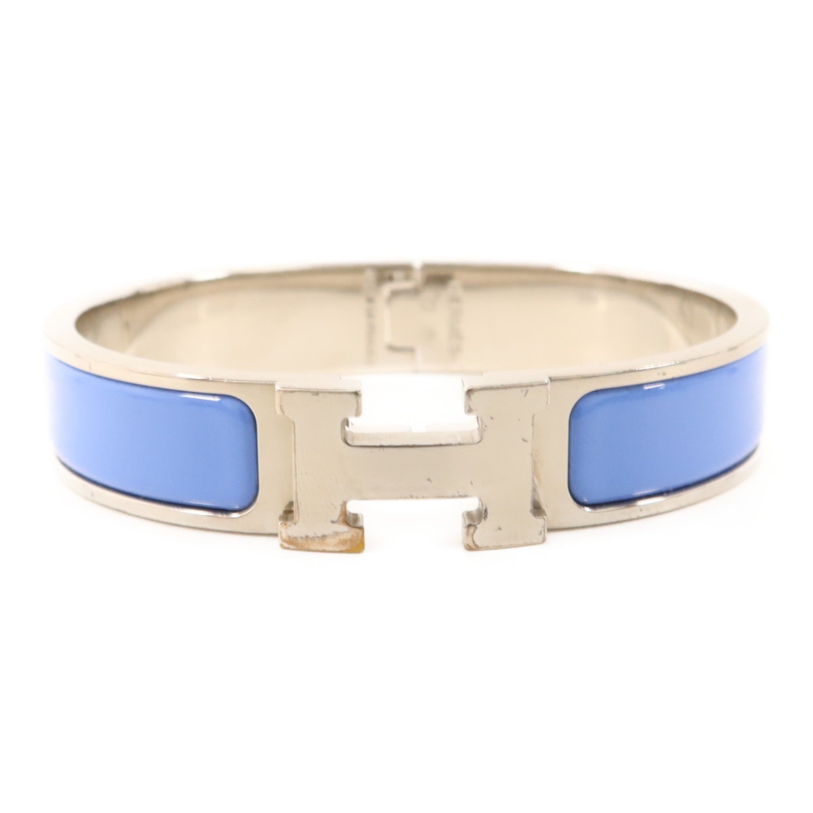 HERMES 金屬Clic H銀扣手鐲