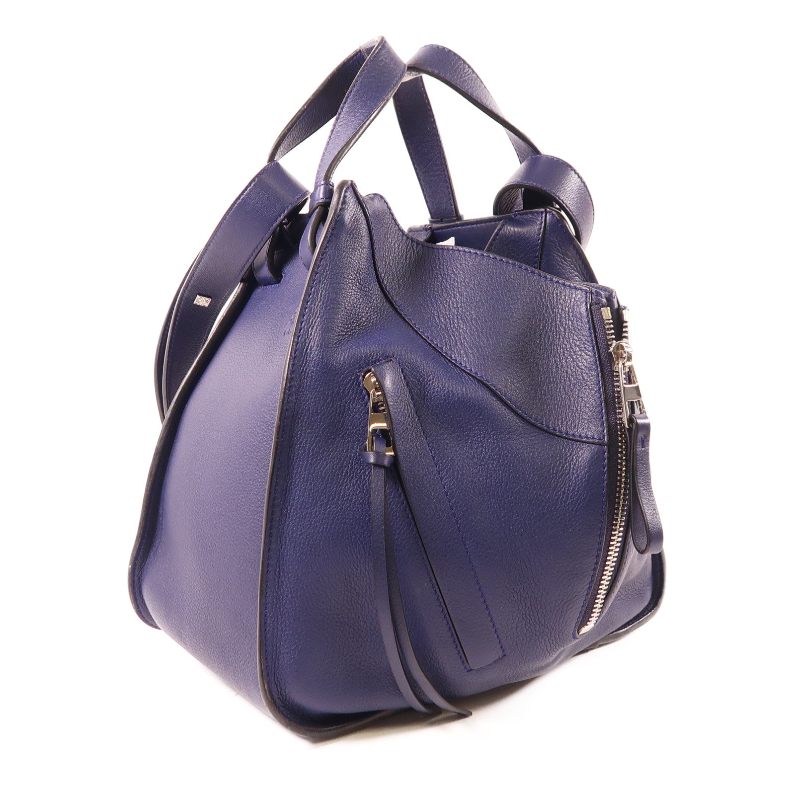 LOEWE 牛皮皮革Hammock銀扣手挽肩背兩用袋