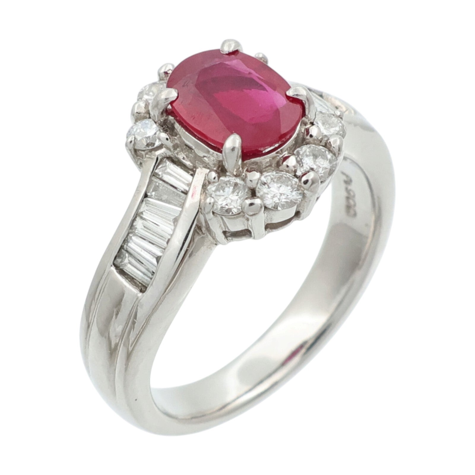 JEWELRY PT900鉑金/紅寶石Ruby鑽石戒指