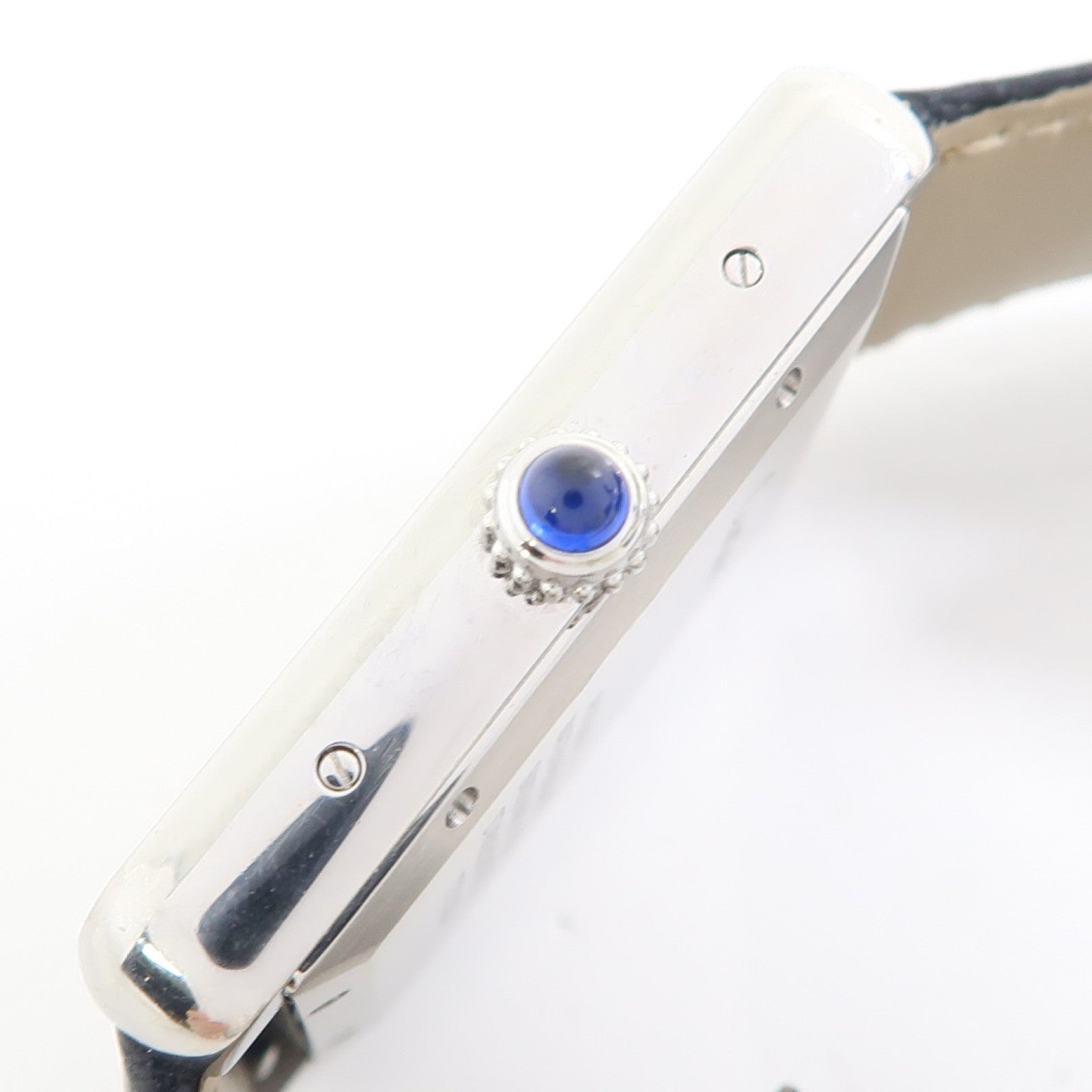 CARTIER Tank Solo不鏽鋼/皮革帶手錶自動機芯銀色