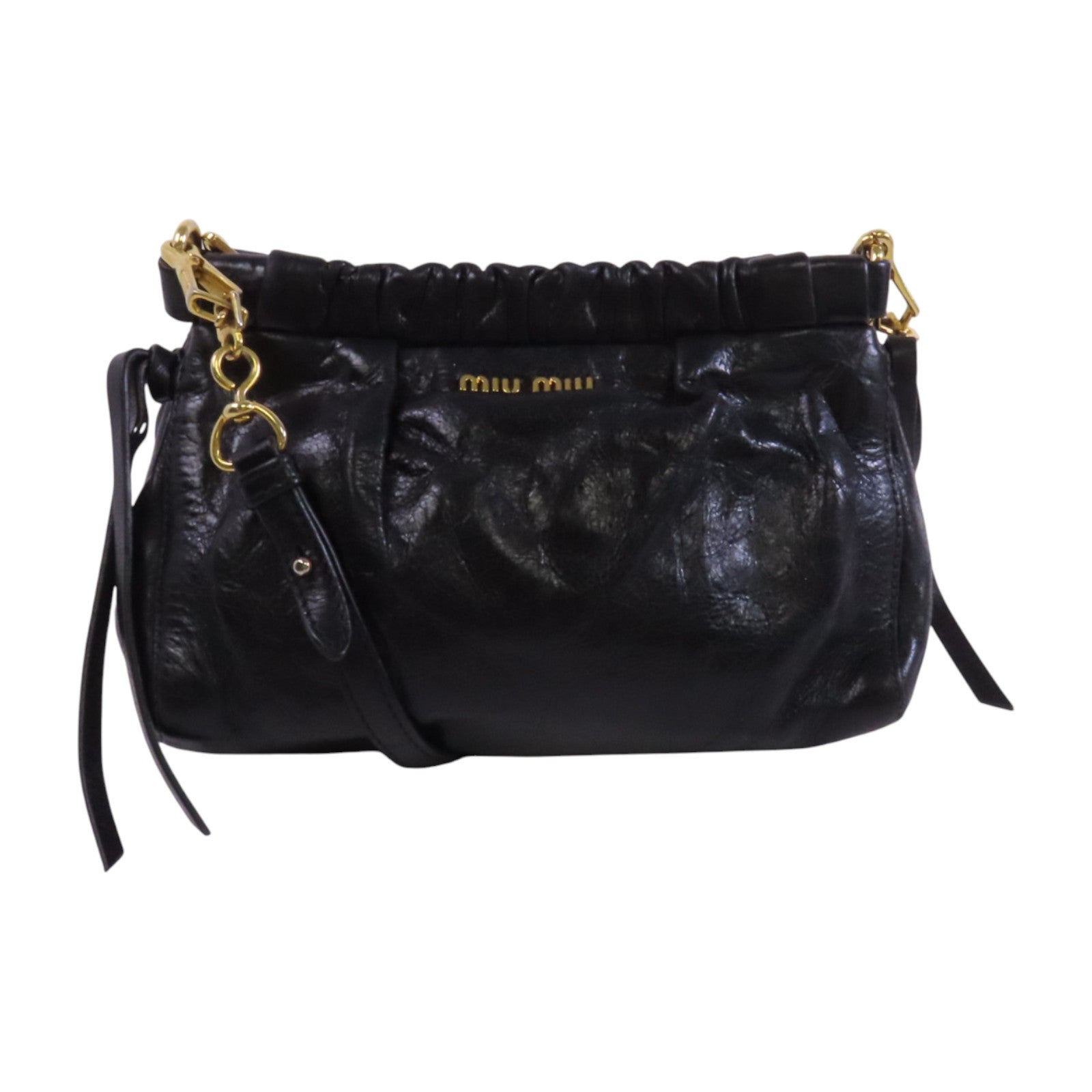 Miu Miu 羊皮皮革Shoulder Bag銀扣肩背袋
