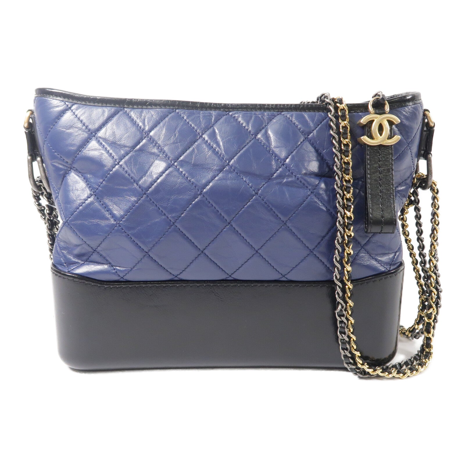 CHANEL 牛皮皮革Gabrielle Medium鏈帶肩背袋