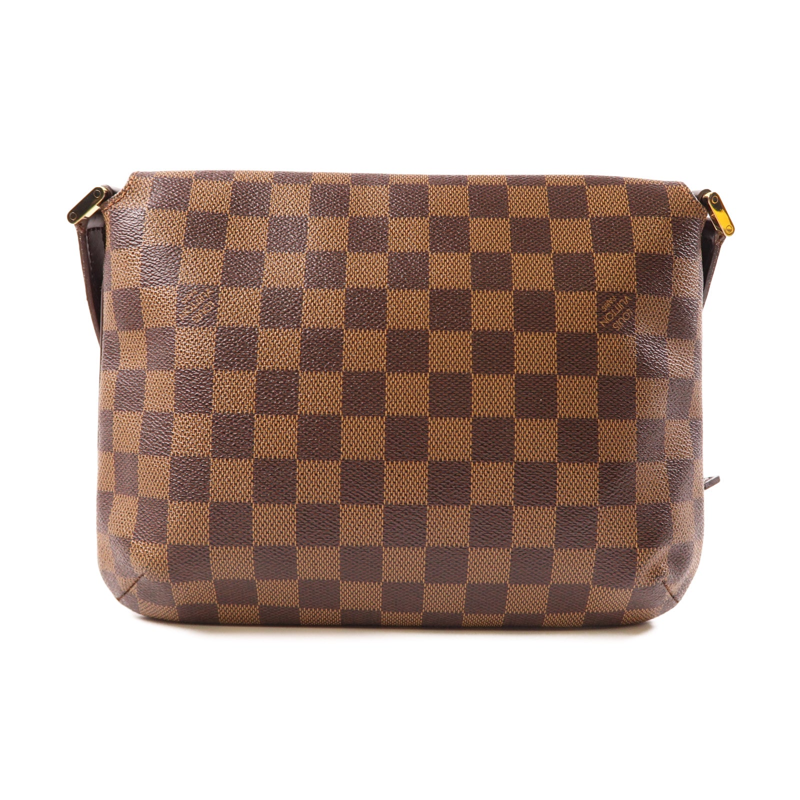 LOUIS VUITTON Damier Musette Tango金扣肩背袋棕色