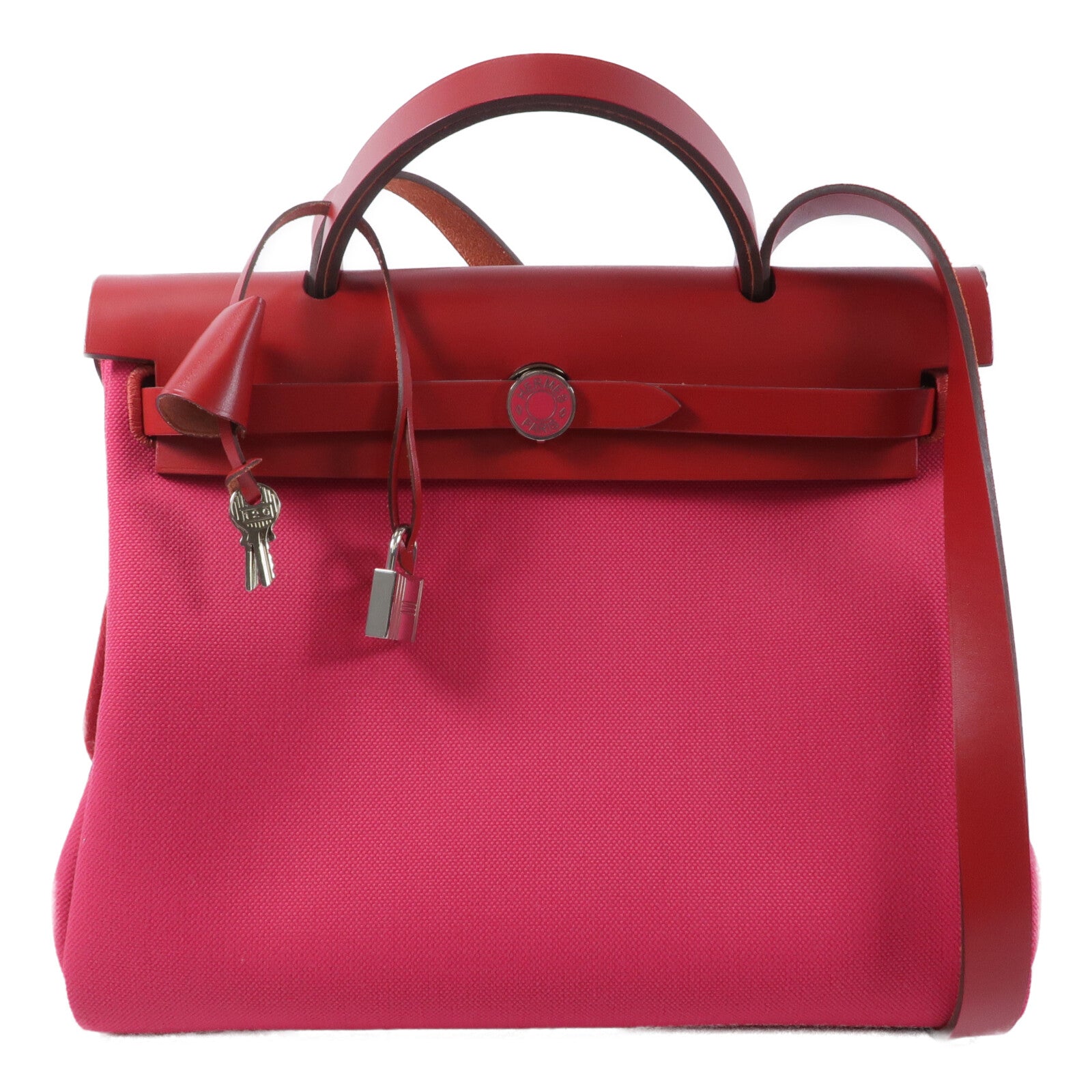 HERMES 帆布Herbag PM手挽肩背兩用袋Mexico/Piment