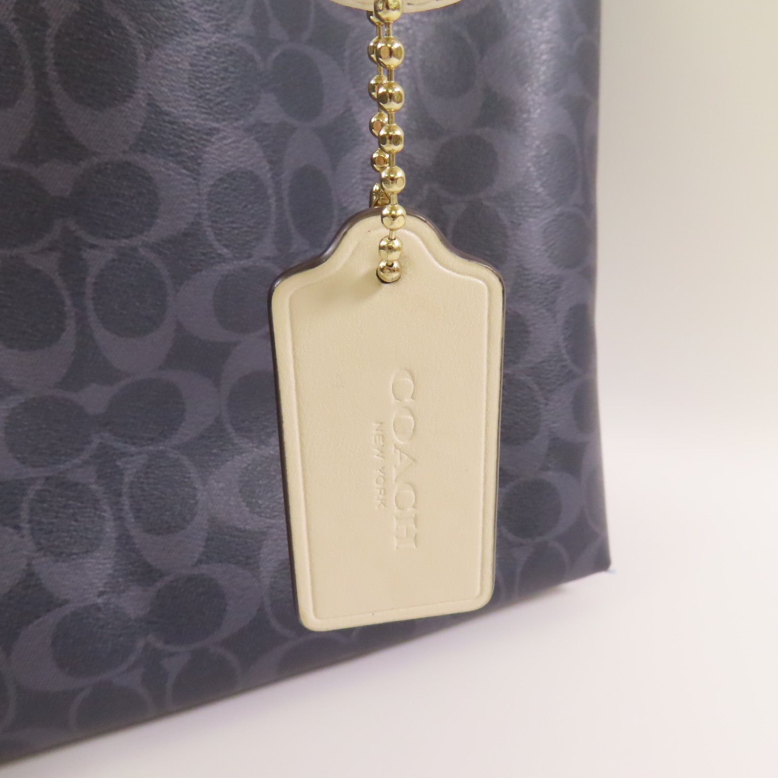 COACH 塗層帆布Shoulder Bag金扣肩背袋