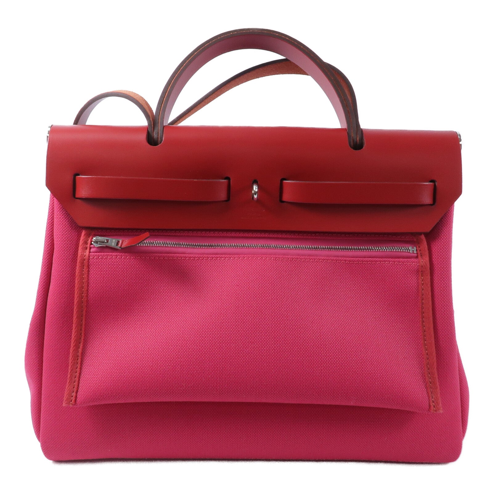 HERMES 帆布Herbag PM手挽肩背兩用袋Mexico/Piment