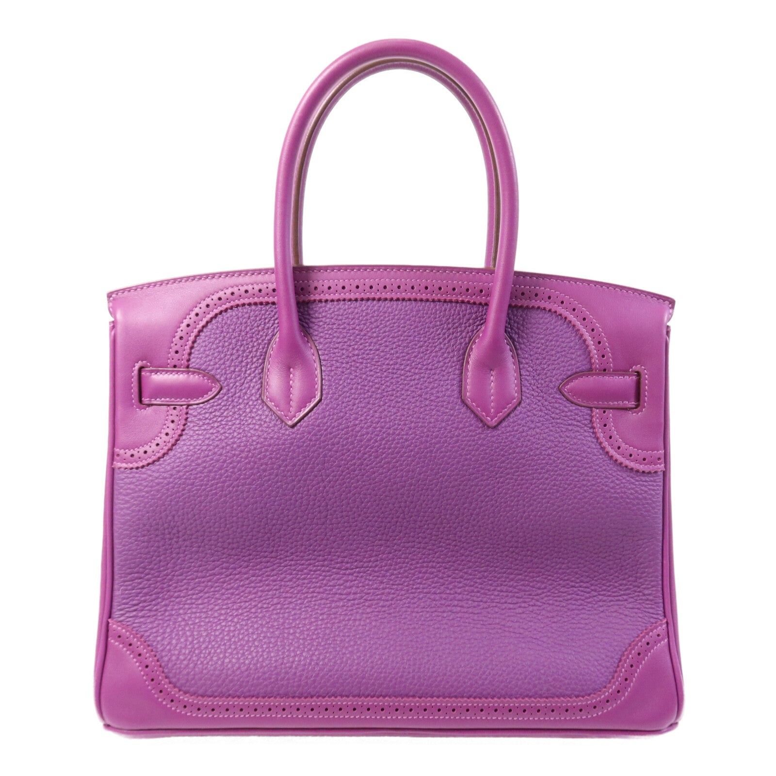HERMES Togo/Swift皮革Birkin 30 Ghillies銀扣手挽袋