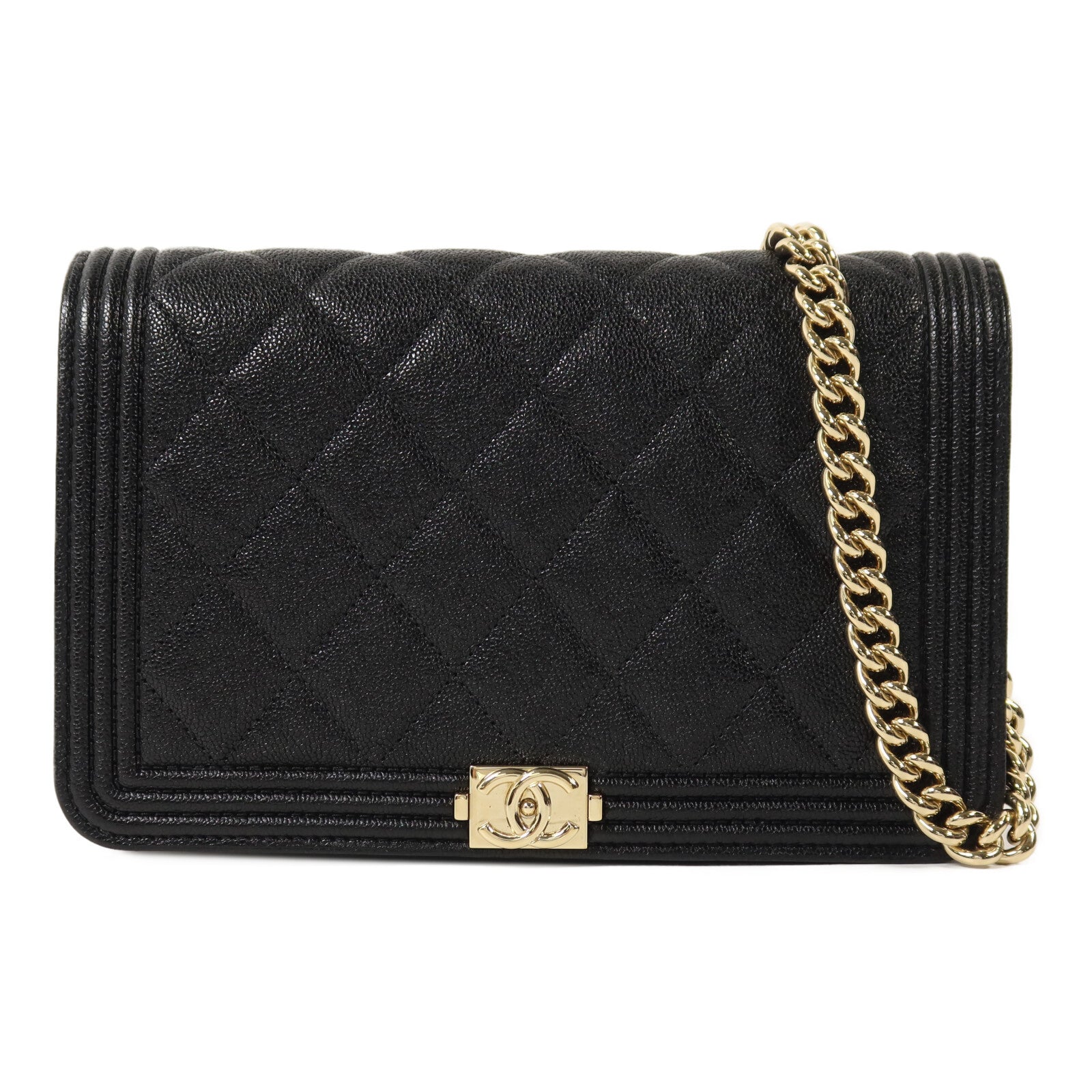 CHANEL 牛皮皮革LeBoy Wallet On Chain鏈帶肩背袋